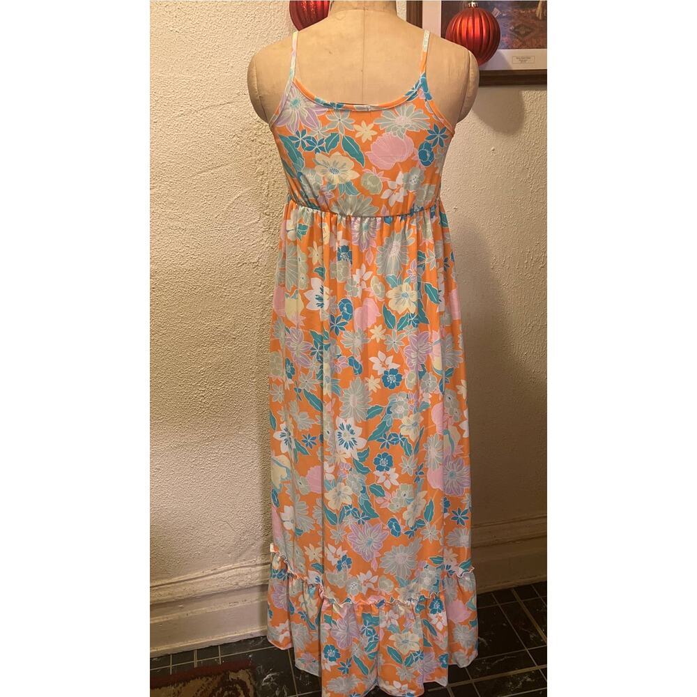Velvet Torch Los Angeles Floral Print Tiered Midi Slip Dress Size XS - Picture 9 of 13